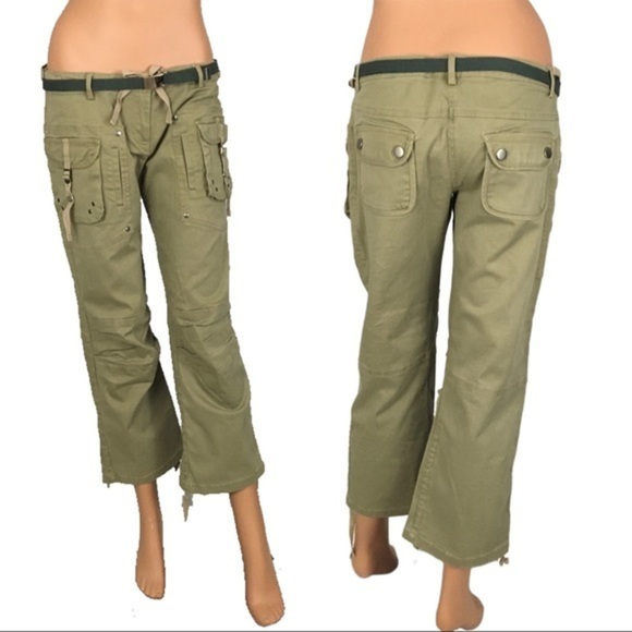 Zinc Utility Pants Khaki Green 7 Women’s Pockets - Picture 2 of 16